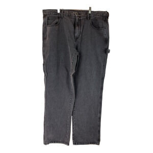 Arizona Jeans Mens 40X30 Black Loose Fit Straight Leg Denim‎ Work Pants